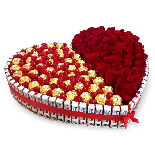 Corazón de Rosas y Chocolates