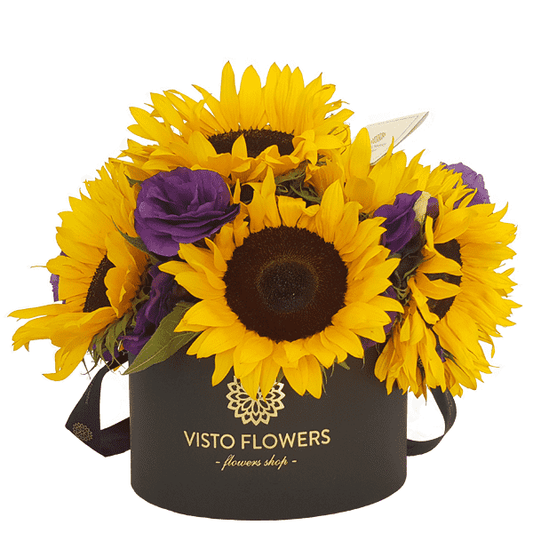 Caja de Girasoles y Lisianthus RN